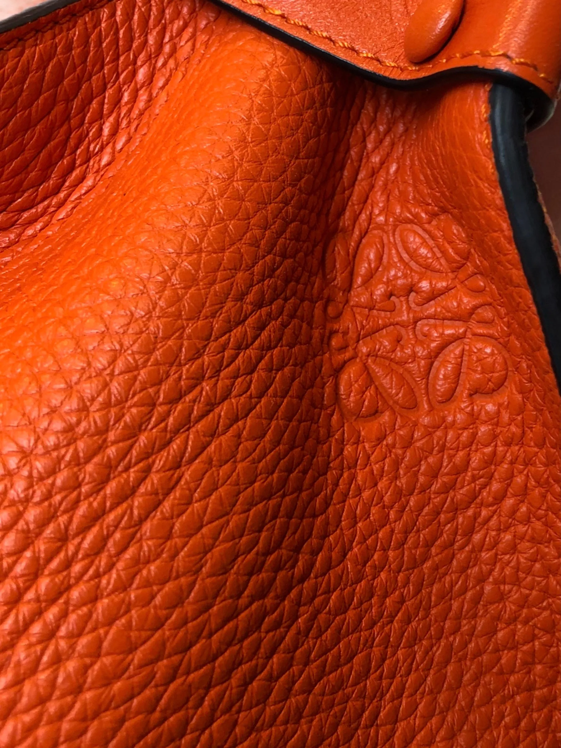 Loewe Tangarine Leather "Bolso Cushion Cube" Luggage