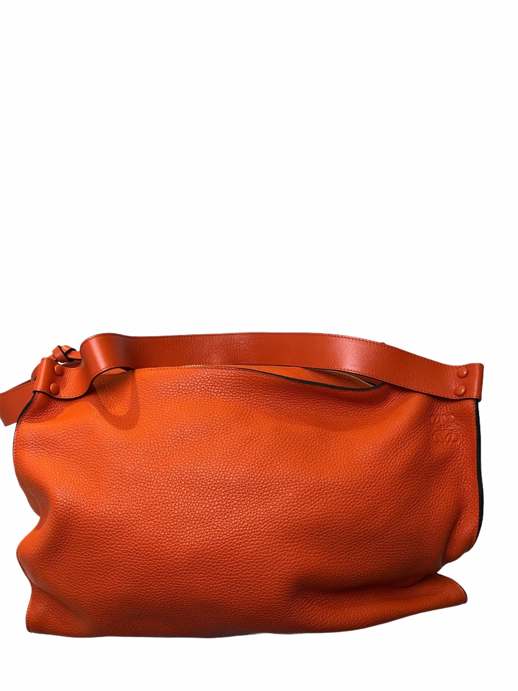 Loewe Tangarine Leather "Bolso Cushion Cube" Luggage