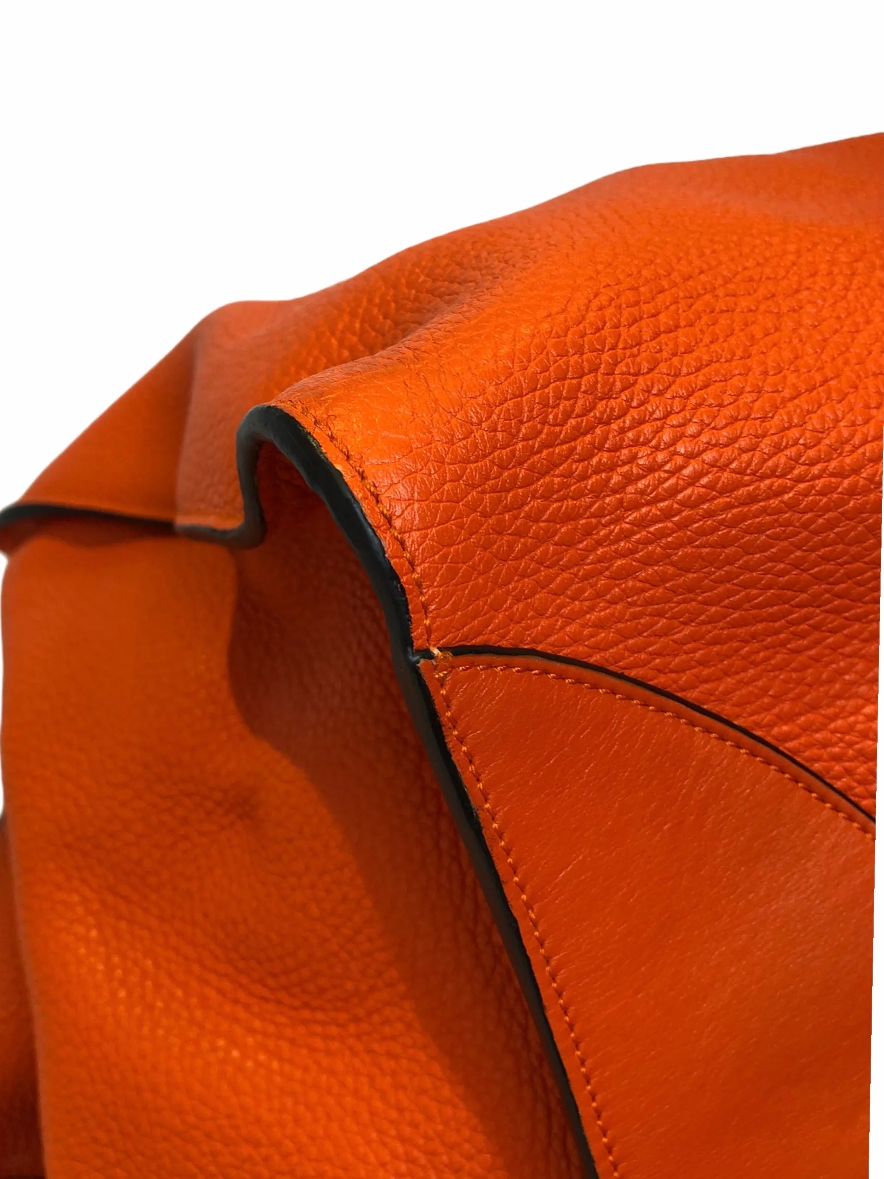 Loewe Tangarine Leather "Bolso Cushion Cube" Luggage