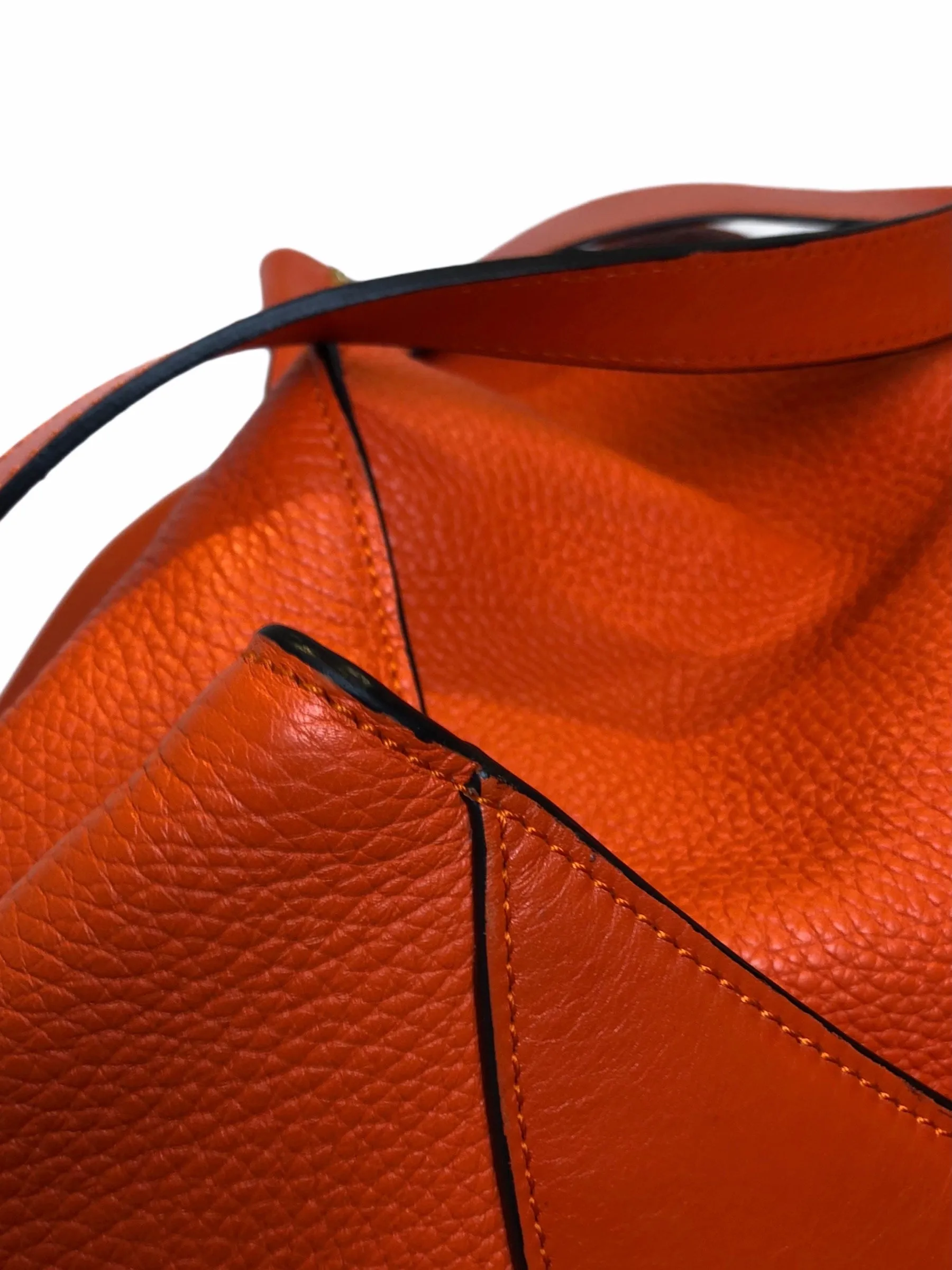 Loewe Tangarine Leather "Bolso Cushion Cube" Luggage