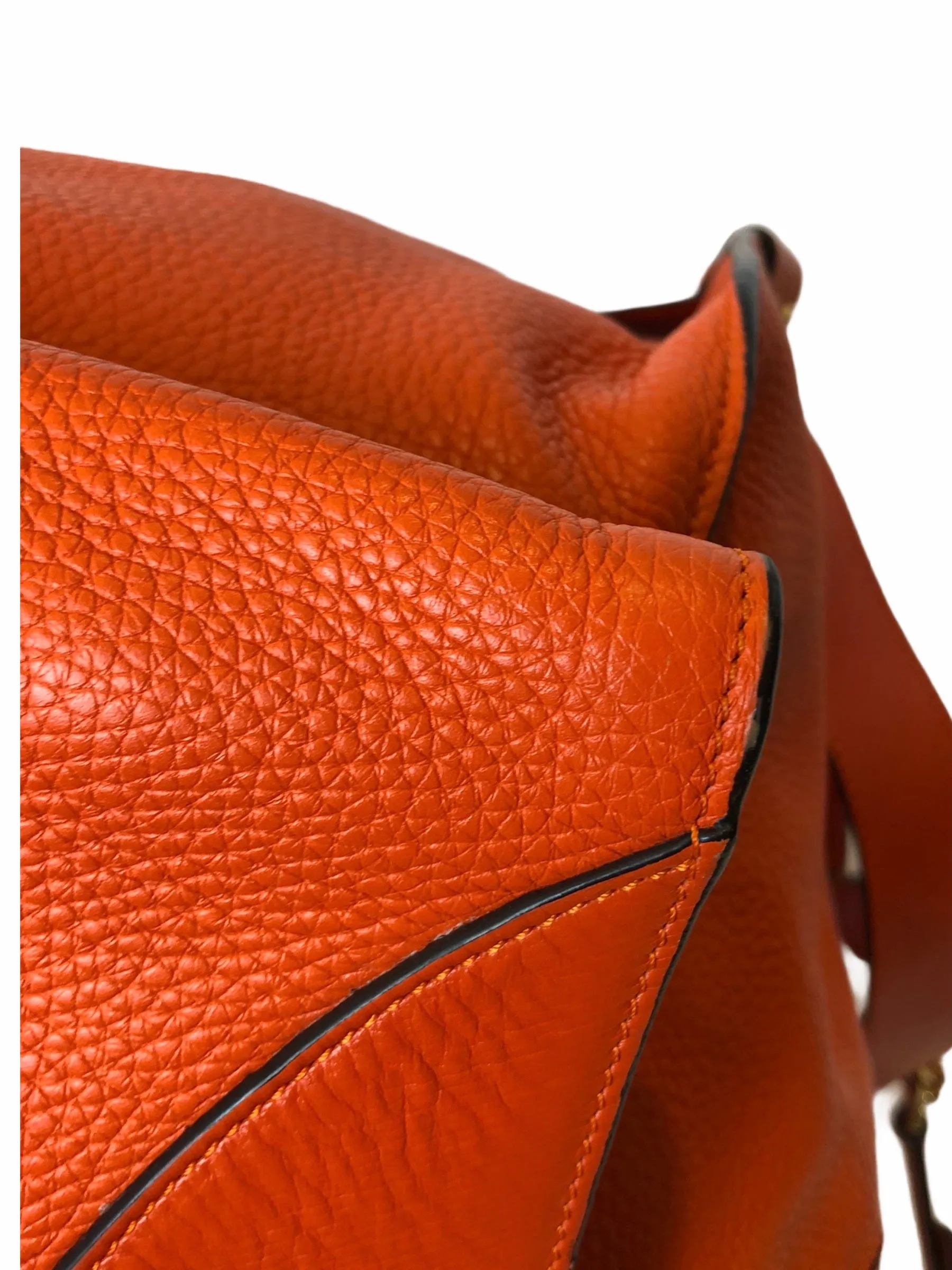 Loewe Tangarine Leather "Bolso Cushion Cube" Luggage