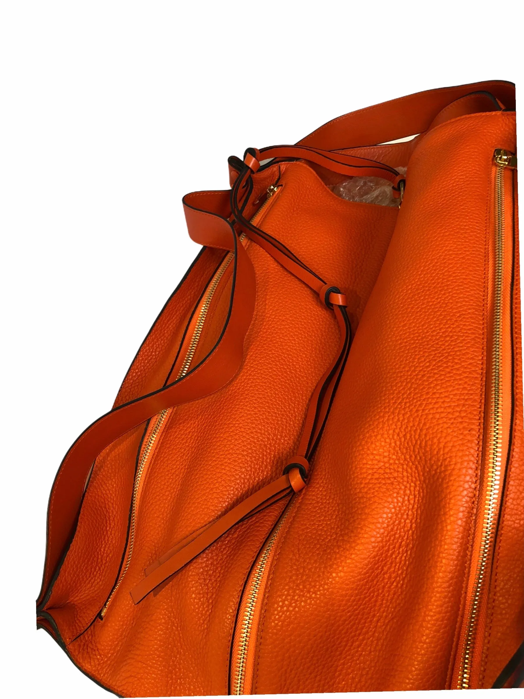 Loewe Tangarine Leather "Bolso Cushion Cube" Luggage