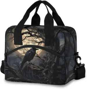 Lunch Bag Tote Insulated-Gothic Raven Tree, 19 Cans Large Capacity Cooler Lunch Box Crossbody with Adjustable Detachable Strap 11.47.19.5 IN