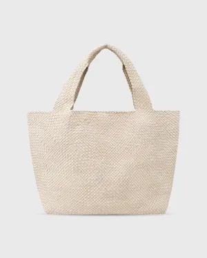 Mercato Handwoven Tote in Beige Coated Cotton