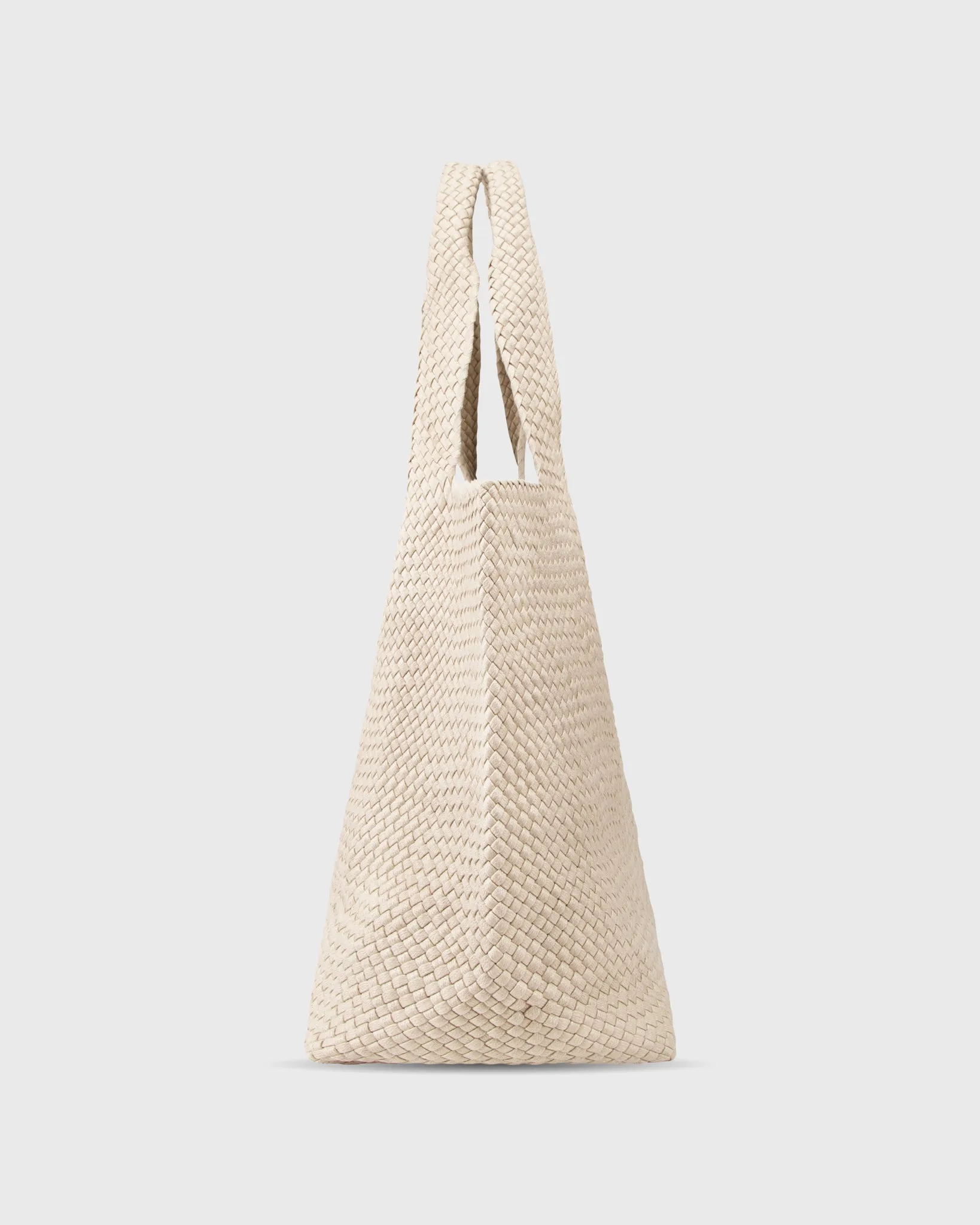 Mercato Handwoven Tote in Beige Coated Cotton