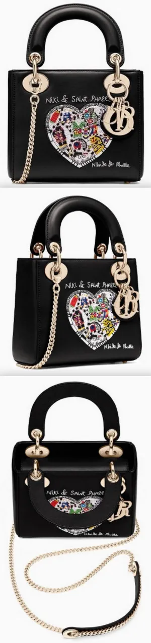Mini Lady Dior Bag with Chain in Black