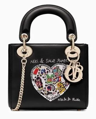 Mini Lady Dior Bag with Chain in Black
