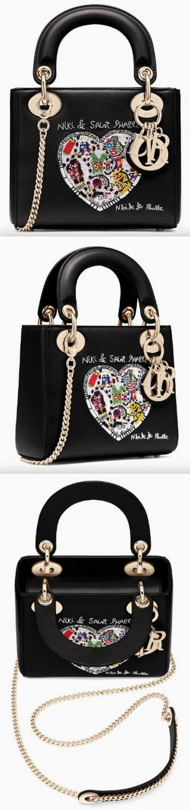 Mini Lady Dior Bag with Chain in Black