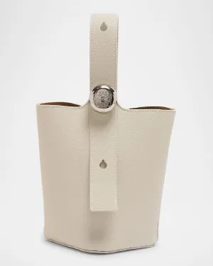 Mini Pebble Leather Bucket Bag
