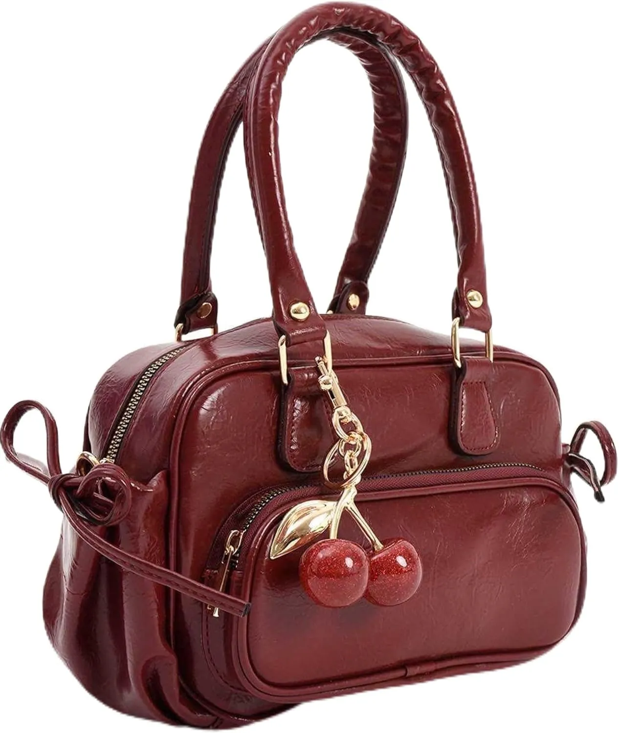 MOON CANTA Women's Small Shoulder Bag  Dual Zipper, Gold Hardware, Adjustable Strap
