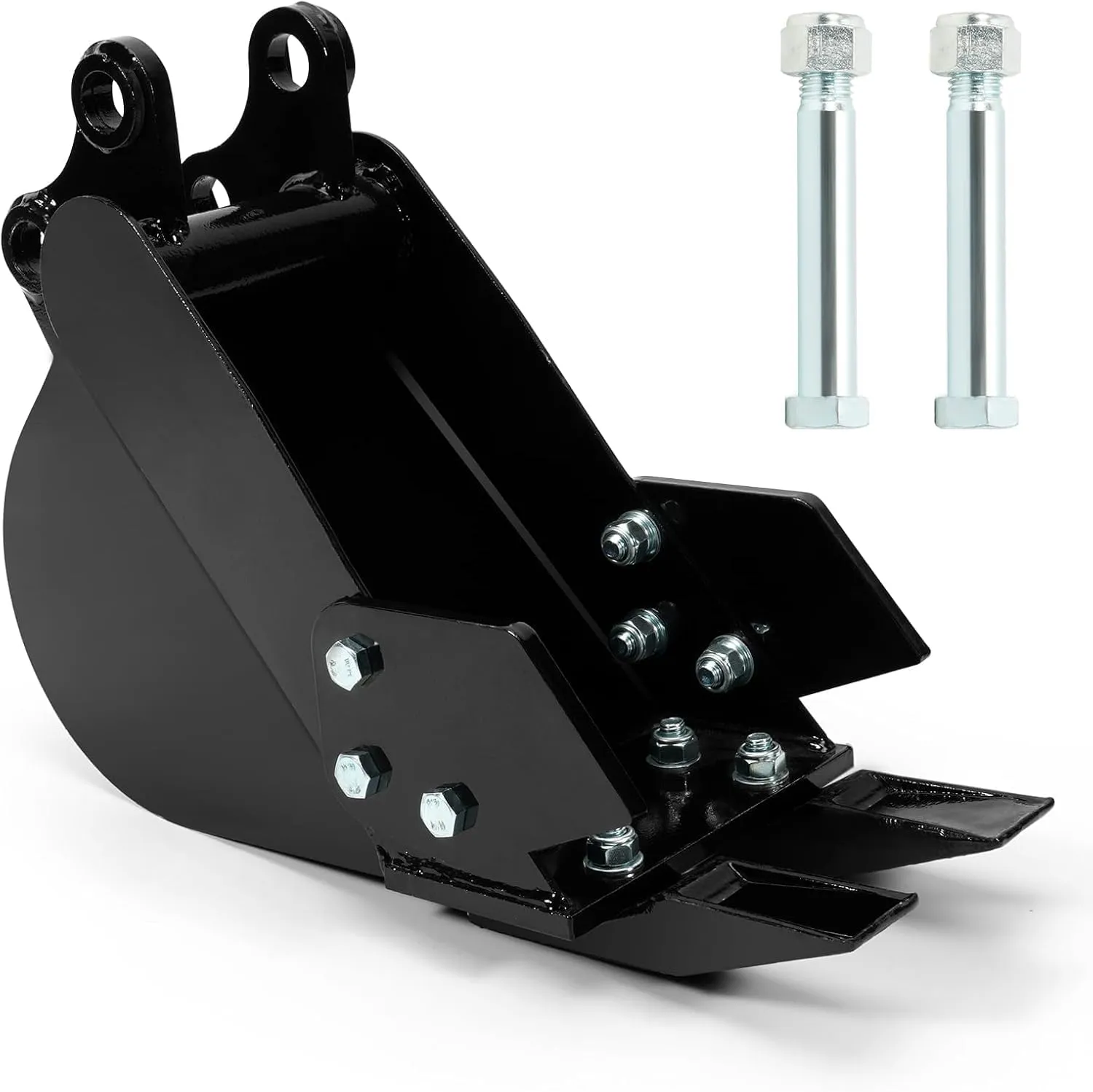 Narrow Digging Bucket, 7.87in Mini Excavator Attachments, Span 90mm/3.54in Hole,Diameter 25mm/0.98in, for Mini Excavators