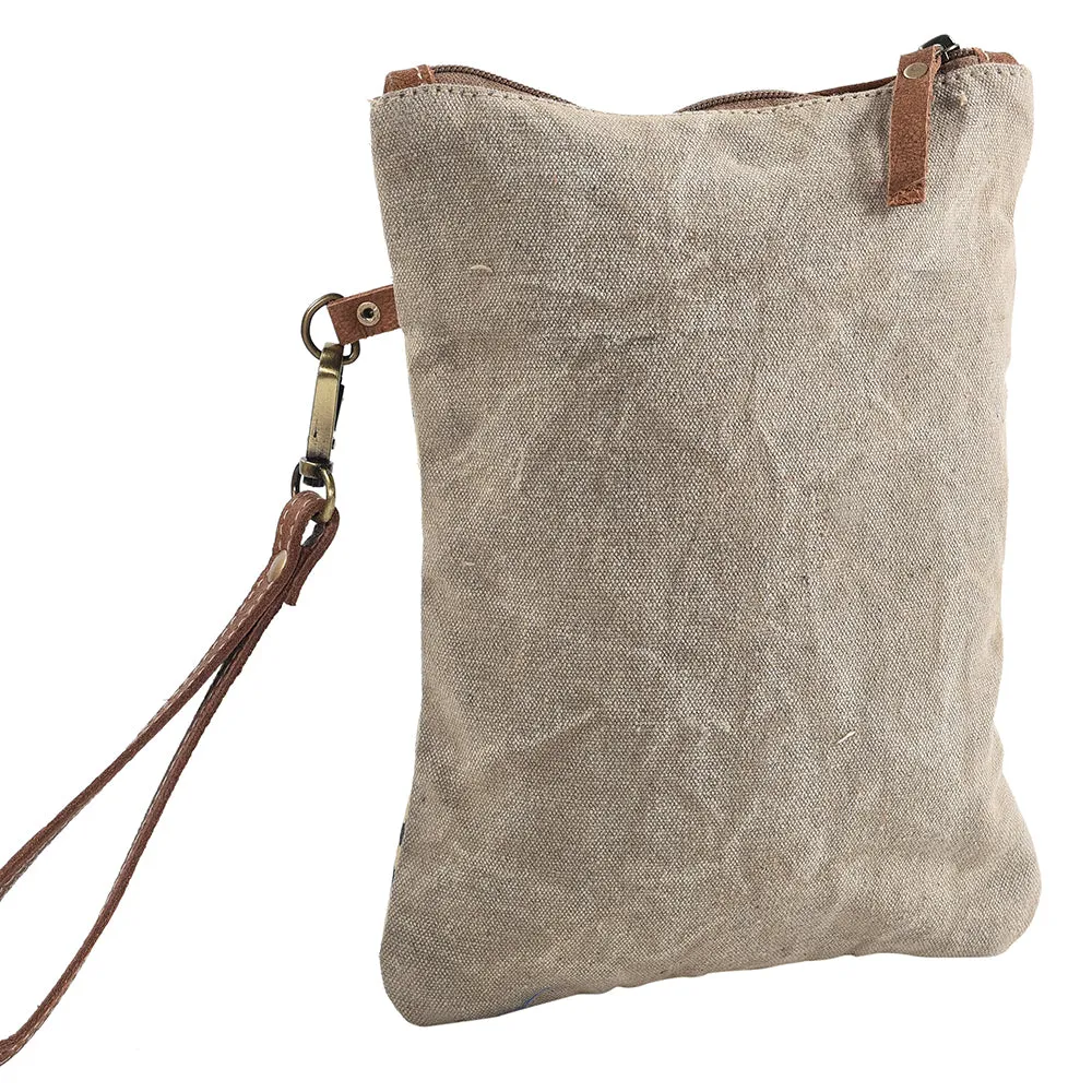 OHLAY WRISTLET Upcycled Canvas  Genuine Leather women bag western handbag purse