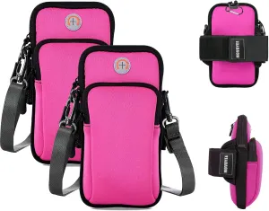 Phone Holder for Running Armband Cell Phone Holder,2 Pack Small Purses for Women Crossbody Kids,iPhone 16 16e 15 14 13 12 11 Pro Max Xs Xr X Plus Mini Galaxy Ultra S25 Note Bags Gym Arm Bands