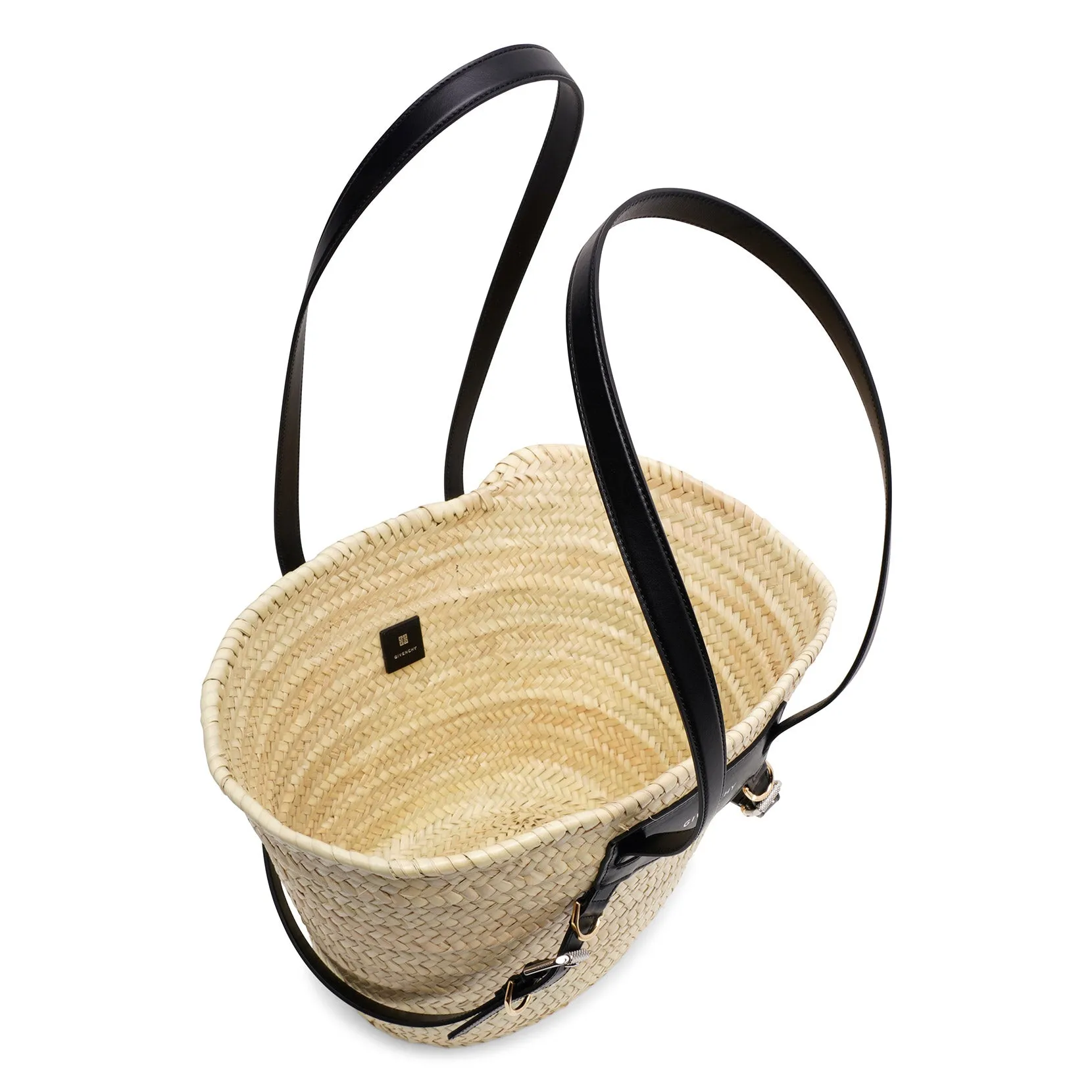 Plage Voyou raffia medium black bag