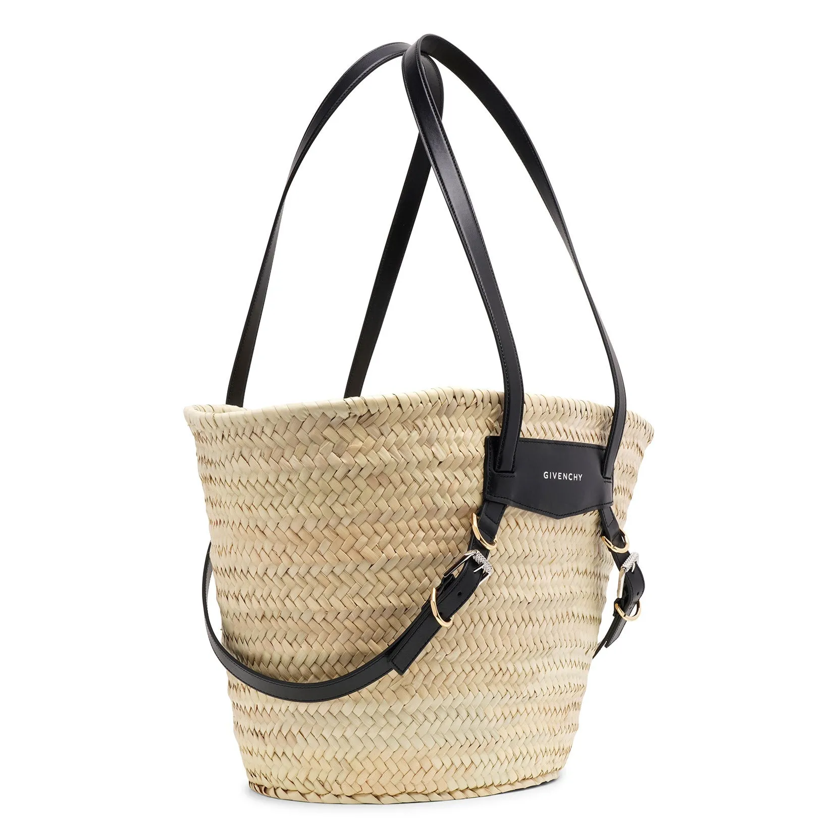 Plage Voyou raffia medium black bag
