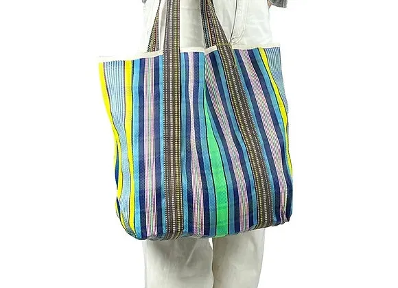 Shaped Striped Market Tote