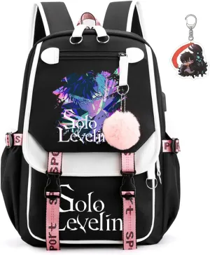 Solo Leveling Backpack Men Women Unisex Sung Jinwoo Rucksack Igris Anime Backpacks (B04-)