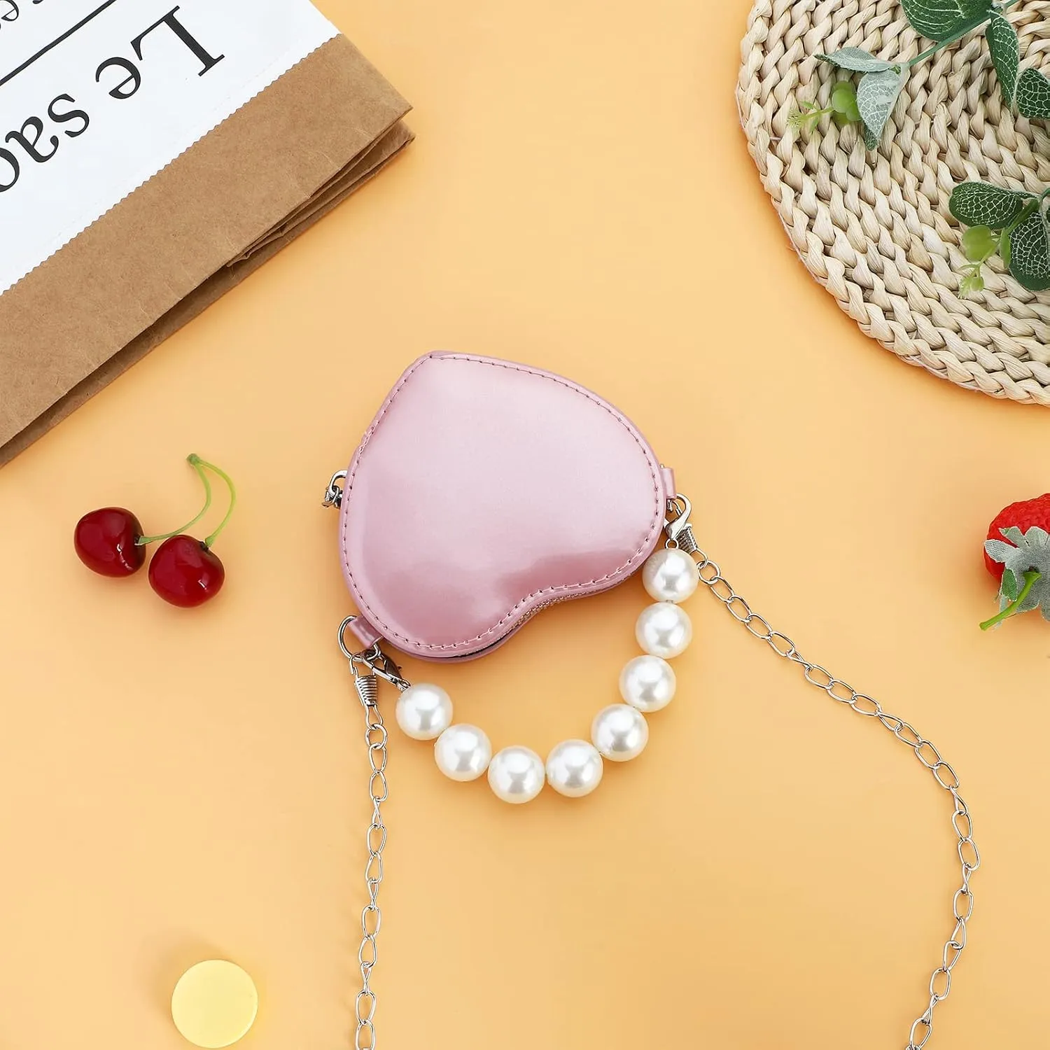 SOTOGO Little Girls Purses Toddler Crossbody Purse Princess Purses Handbags Girl Wallets Mini Chain Crossbody Bags for Kids