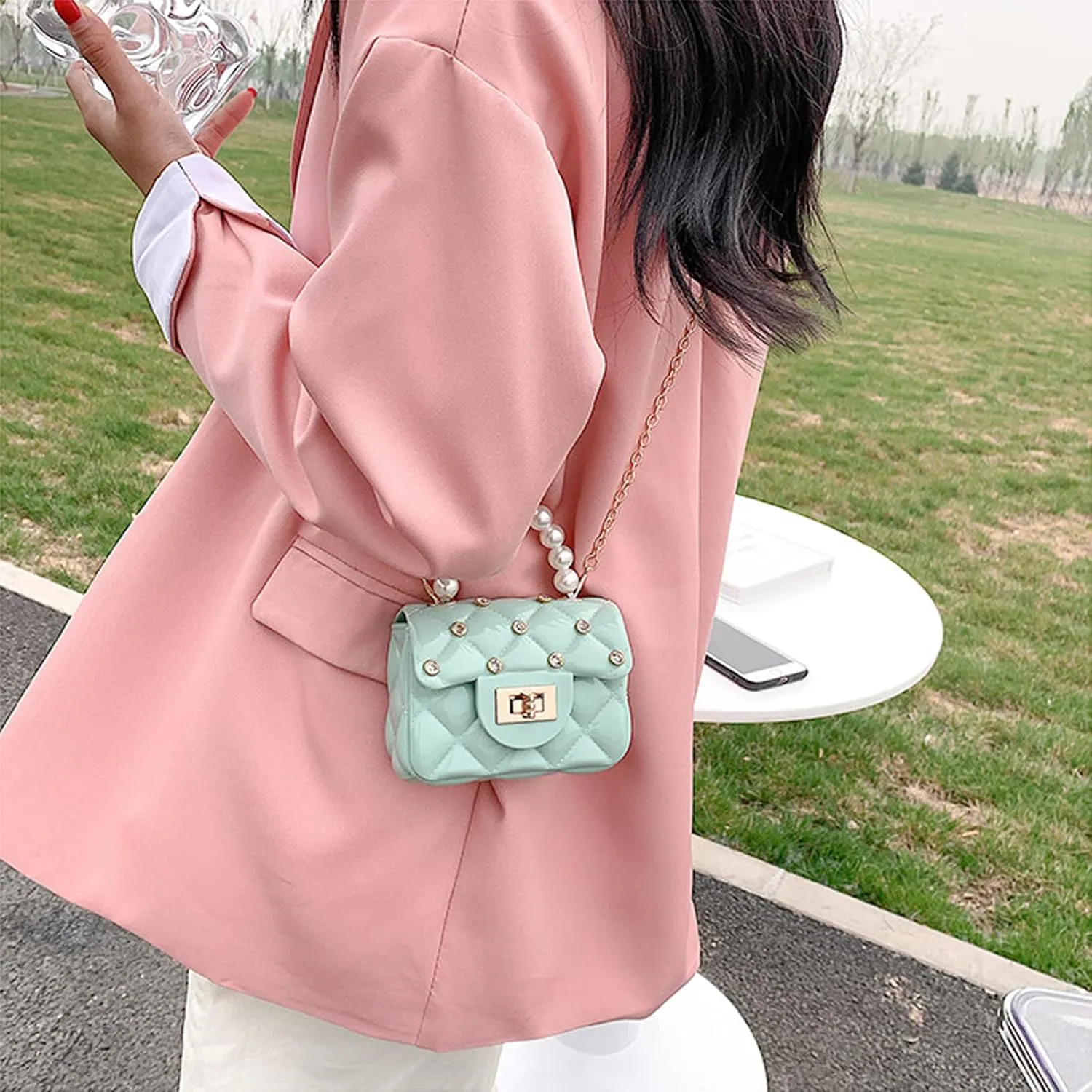 SOTOGO Little Girls Purses Toddler Crossbody Purse Princess Purses Handbags Girl Wallets Mini Chain Crossbody Bags for Kids