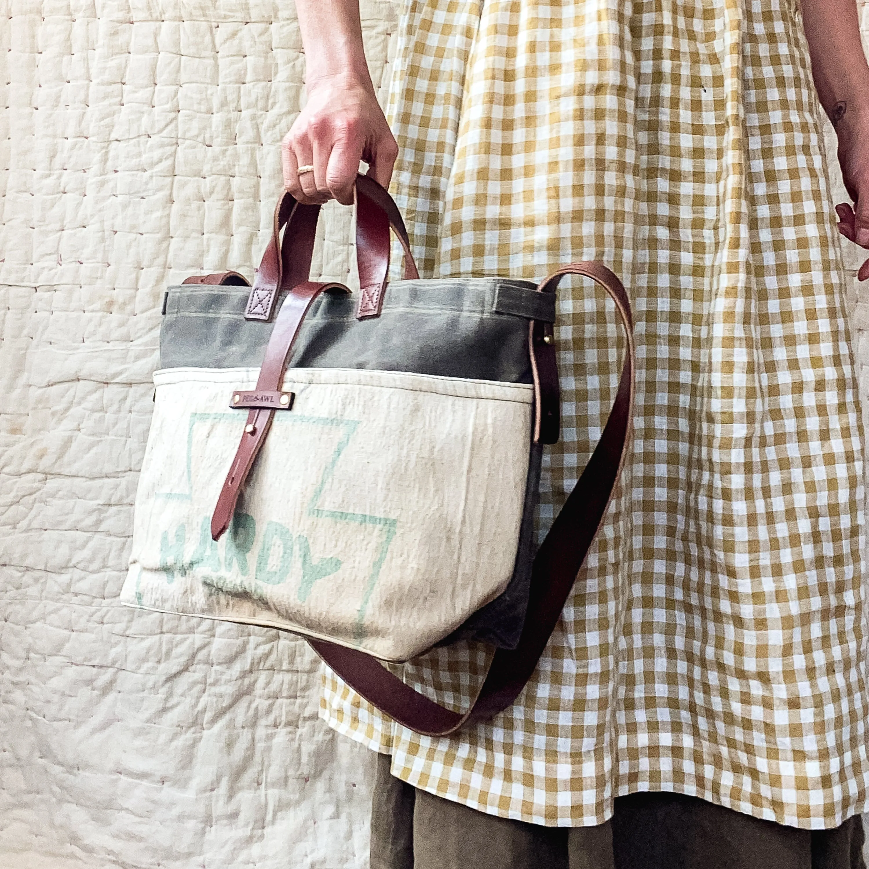 Standard Tote with Mid 1900s Seedsack: Hardy No. 1