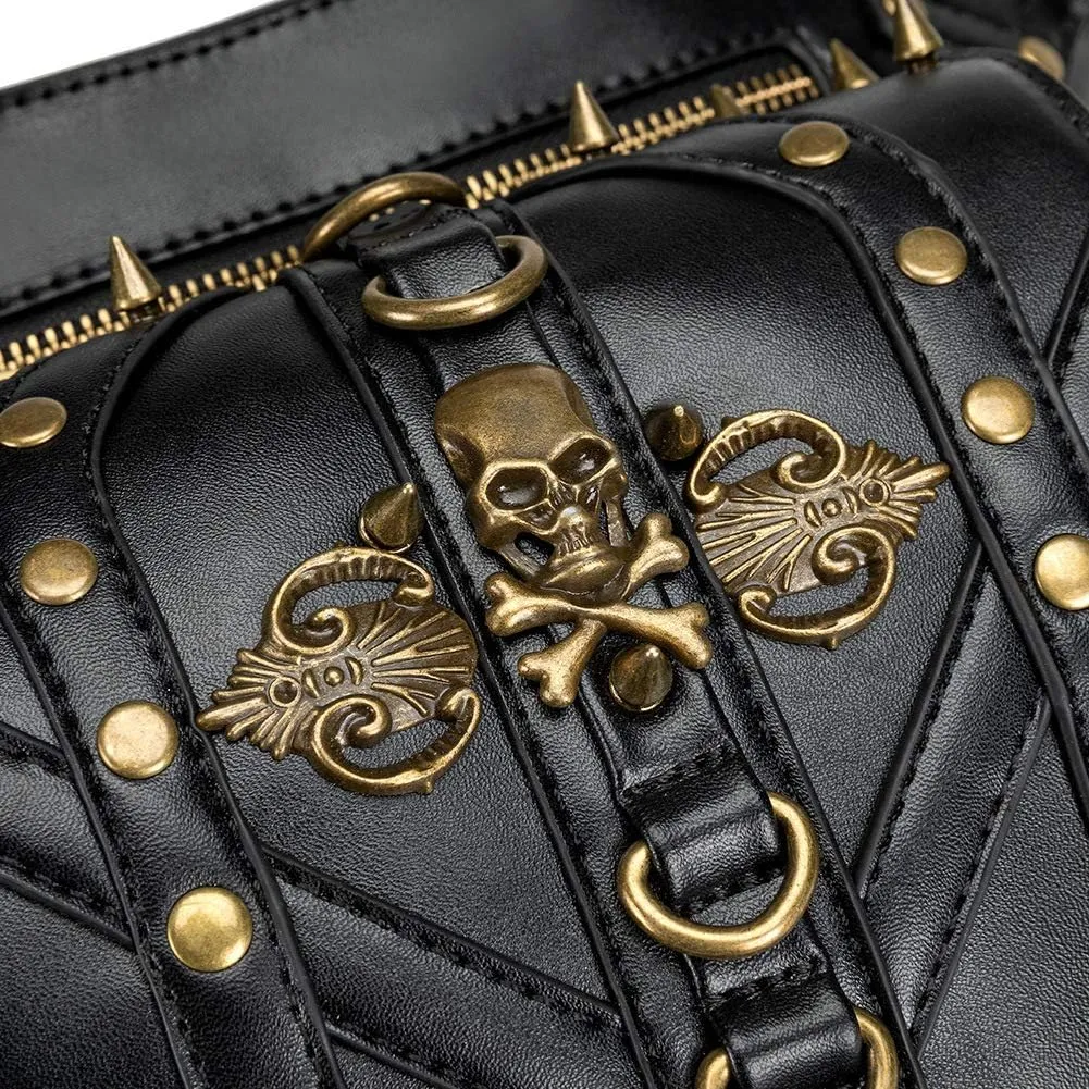 Steampunk Waist Bag Fanny Pack Fashion Gothic Leather Shoulder Crossbody Messenger Bags Thigh Leg Hip Holster Purse Travel Pouch Hiking Sport Chain Bags for Women Men