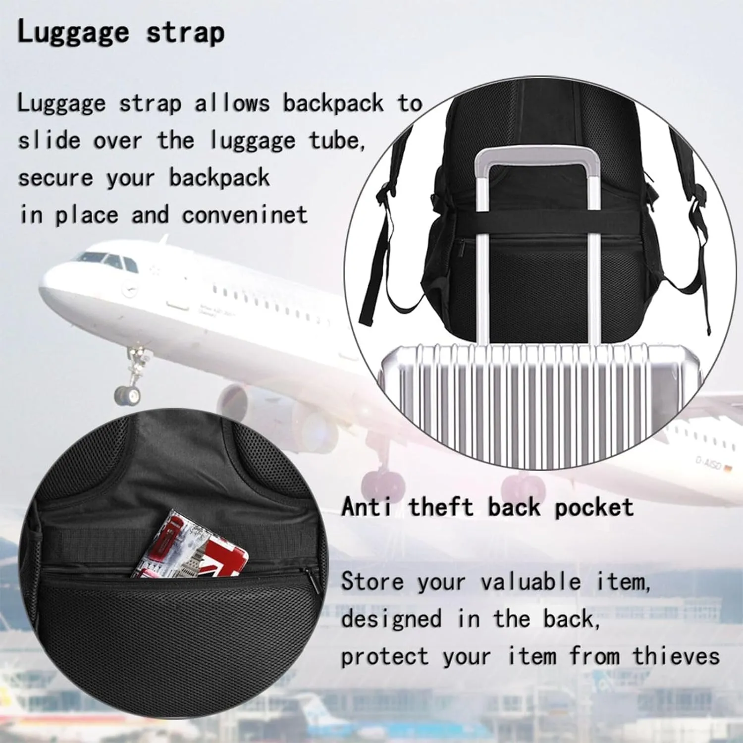 Sunflower American Flag Patriotic Travel Backpack Laptop Backpacks Business Rucksack Outdoor Daypack Large Sport Bag with Luggage Strap USB Charging Port for Hiking Working