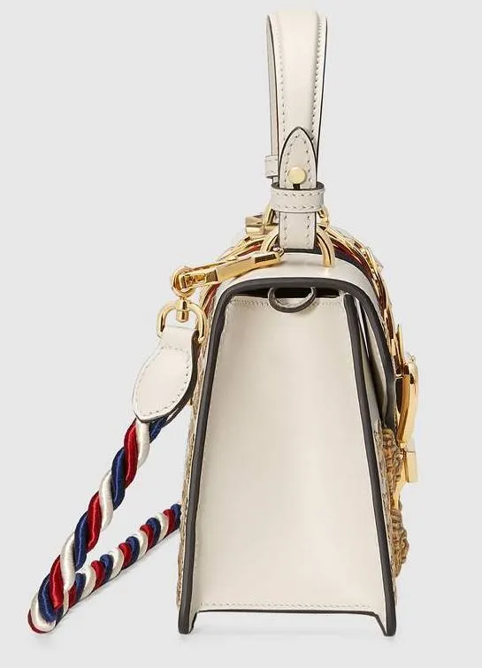 'Sylvie' Animal Studs Leather Mini Bag, White