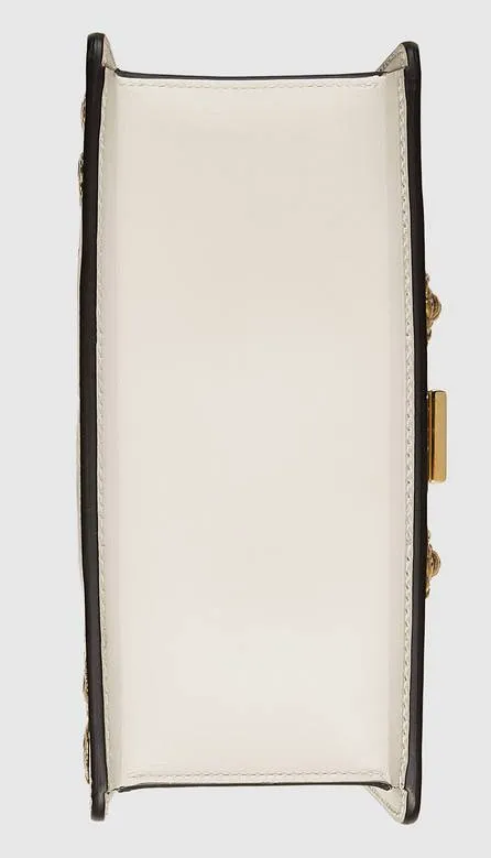 'Sylvie' Animal Studs Leather Mini Bag, White