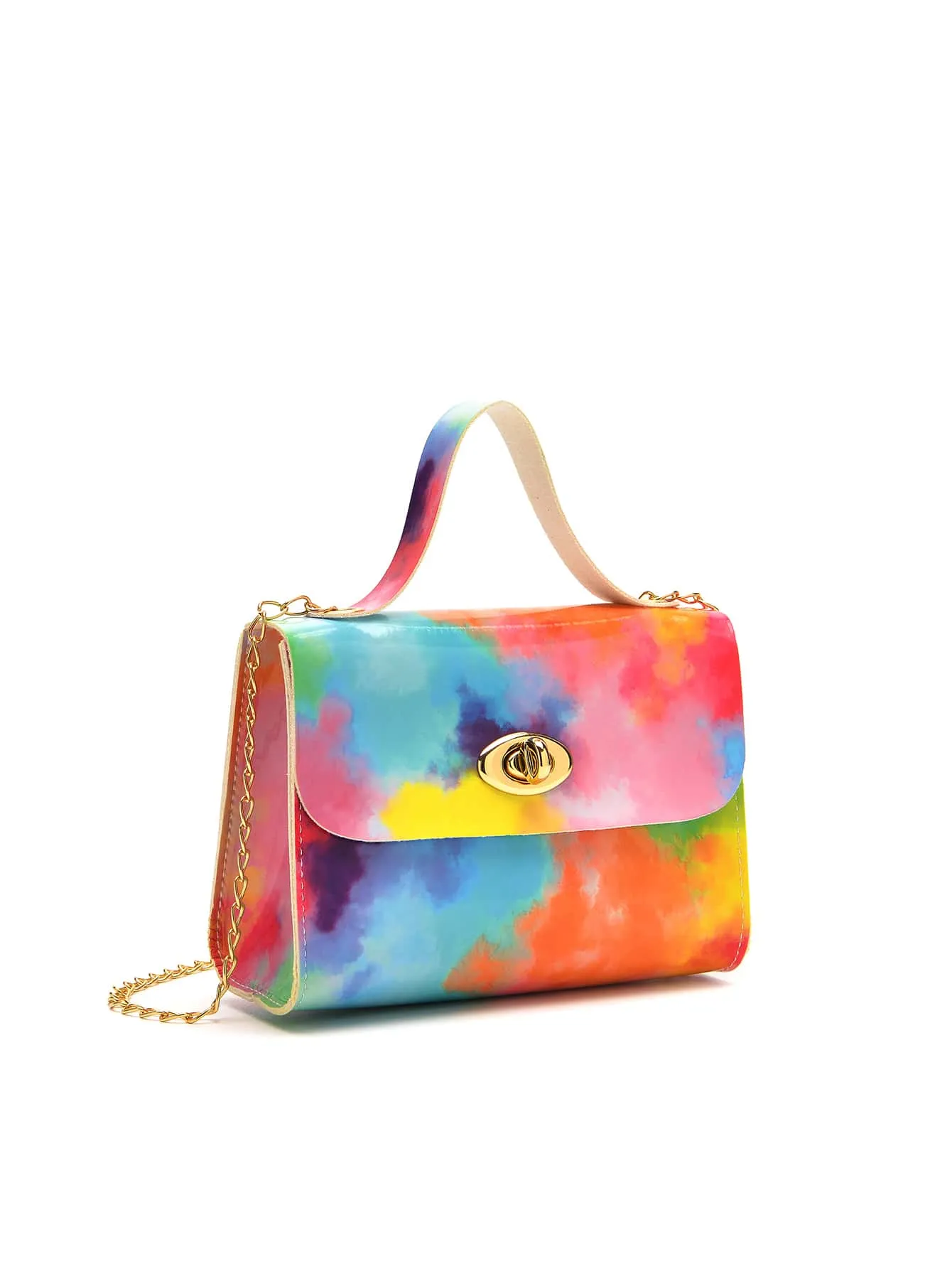 Tie Dye Turn-lock Satchel Bag