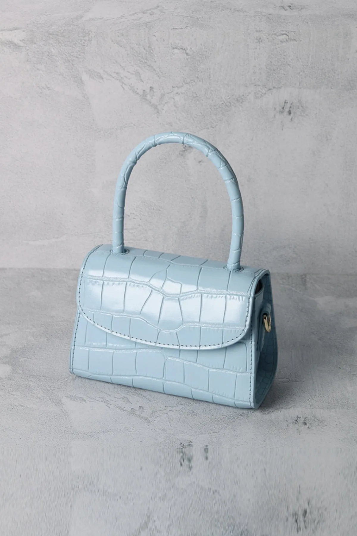 Women's Crocodile Embossed Mini Handbag Croc-Effect Leather Tote Bag Top Handle