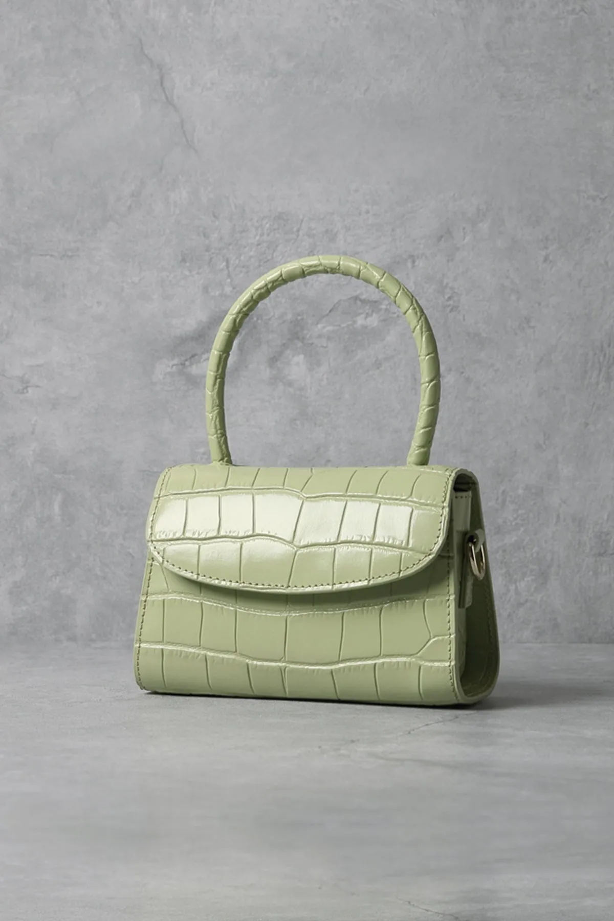Women's Crocodile Embossed Mini Handbag Croc-Effect Leather Tote Bag Top Handle