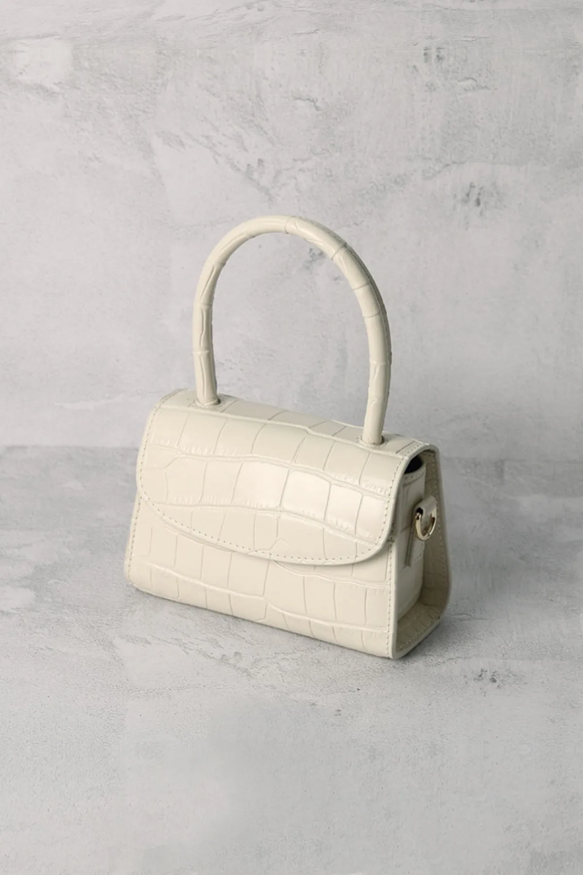 Women's Crocodile Embossed Mini Handbag Croc-Effect Leather Tote Bag Top Handle