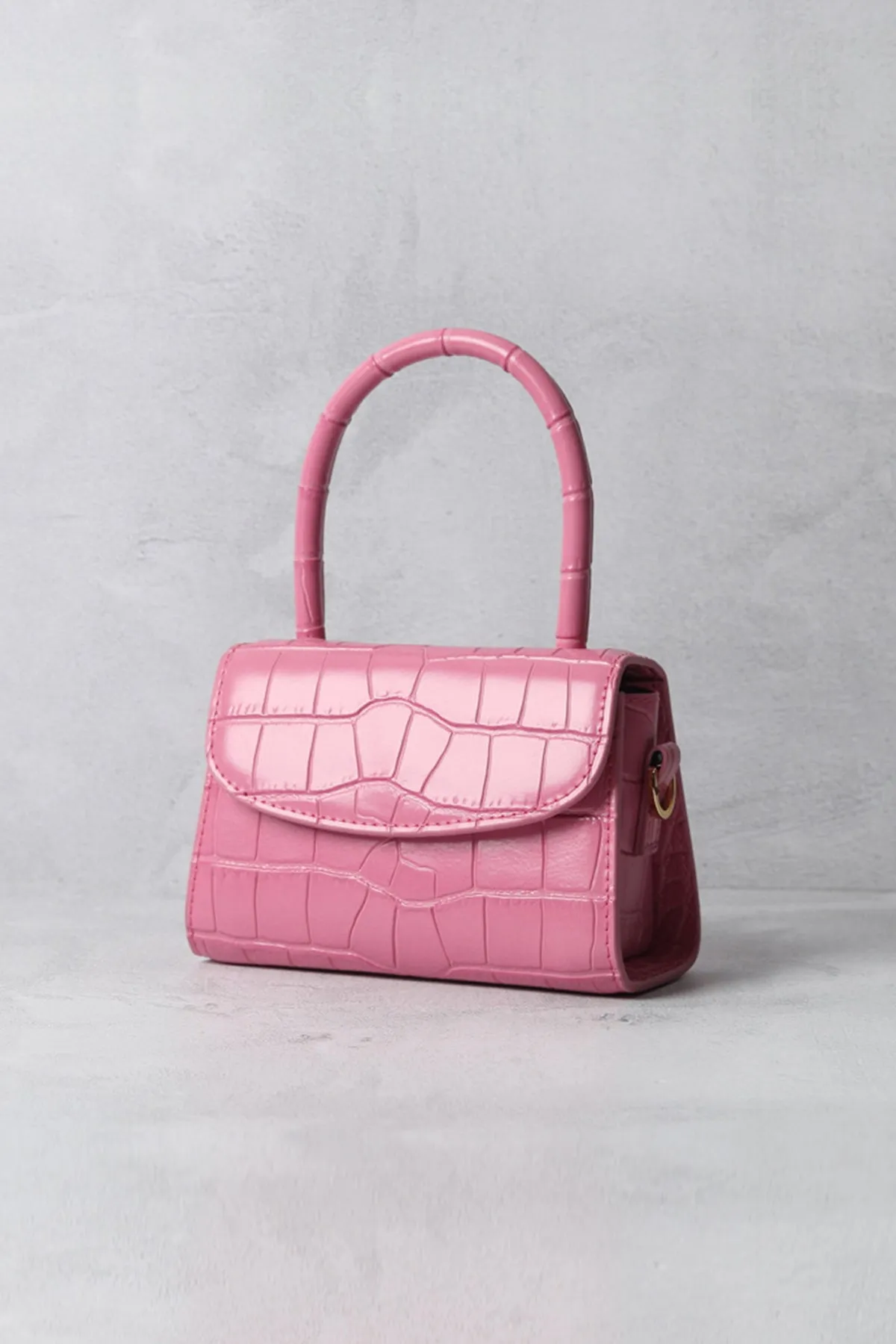 Women's Crocodile Embossed Mini Handbag Croc-Effect Leather Tote Bag Top Handle