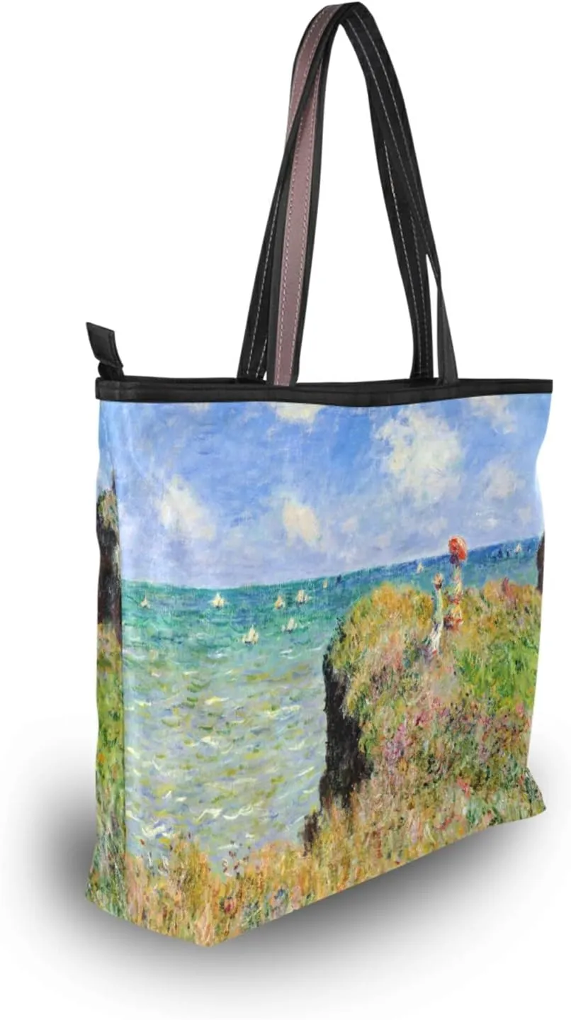 Women's Tote Shoulder Bag Monet Sailboat Sea Top Handle Bag Handbag